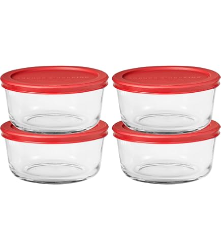 Amazon｜アンカーホッキング交換用蓋 ガラス食品保存用 4カップ